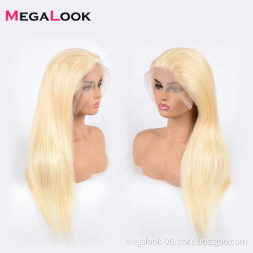 13X4 Pre Plucked Lace Wig Human Hair, Full Blonde 613 Human Hair Wig For Black Women